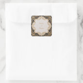 Luxe Gouden Glitter Barok Zwarte Trouw- Vierkante Sticker (Tas)