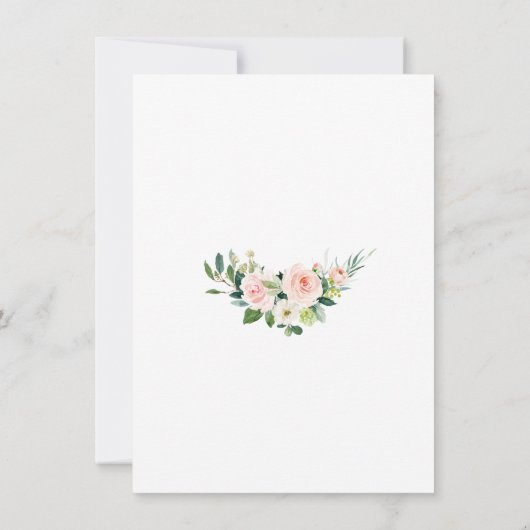 Luxe Gouden Glitter Blush Bloemen Repetitie Diner Kaart (Achterkant)