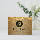 Luxe Gouden Glitter Briefkaart (Staand voorkant)