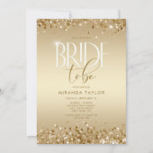 Luxe Gouden Glitter Bruidsfeest Kaart (Voorkant)
