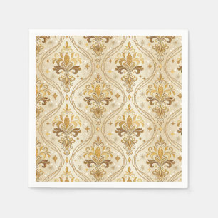 Luxe Gouden Glitter Damast Koninklijk Paleis Patro Servet