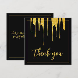 Luxe Gouden Glitter Druppelt Zoete 16 Verjaardag Bedankkaart