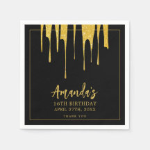 Luxe Gouden Glitter Druppelt Zoete 16 Verjaardag