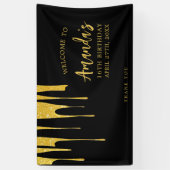 Luxe Gouden Glitter Druppelt Zoete 16 Verjaardag Spandoek (Verticaal)
