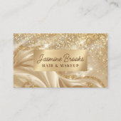 Luxe gouden glitter en wervelingen visitekaartje (Voorkant)