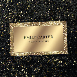 Luxe Gouden Glitter Faux Metallic QR code Stijlvol Visitekaartje