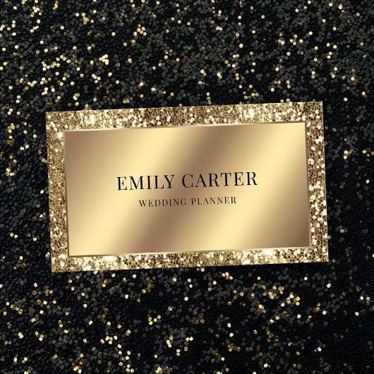 Luxe Gouden Glitter Faux Metallic QR code Stijlvol Visitekaartje