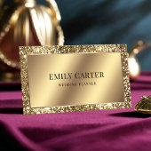 Luxe Gouden Glitter Faux Metallic QR code Stijlvol Visitekaartje