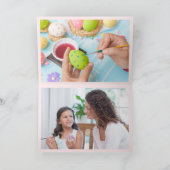 Luxe Gouden Glitter Frame Foto Gelukkig Pasen Kaart (Binnen)