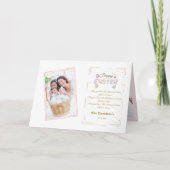 Luxe Gouden Glitter Frame Foto Gelukkig Pasen Kaart (Voorkant)