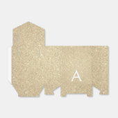 Luxe Gouden Glitter & Glans Monogram Bedankdoosjes (Uitgevouwen)