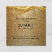 Luxe Gouden Glitter Kortingskaartje (Voorkant)