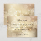 Luxe Gouden Glitter Licht TROUWRECEPTIE Informatiekaartje (Voorkant / Achterkant)