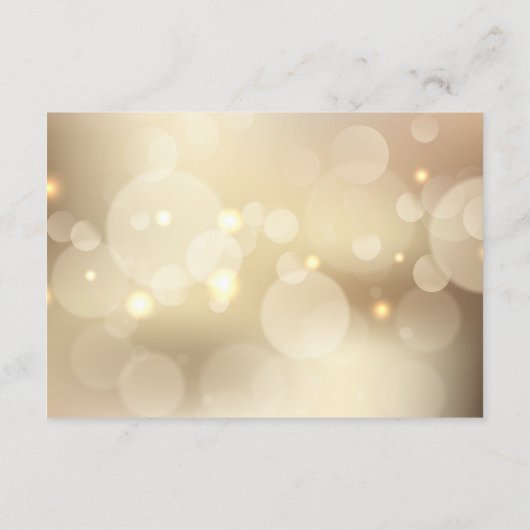 Luxe Gouden Glitter Lichte BRUILOFT RECEPTIE Informatiekaartje (Achterkant)