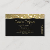 Luxe gouden glitter lichtgevende sterren Eye Catch Visitekaartje (Achterkant)