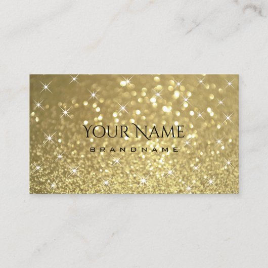Luxe gouden glitter lichtgevende sterren Eye Catch Visitekaartje (Voorkant)