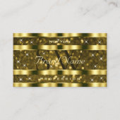 Luxe gouden glitter lichtgevende sterren monogram visitekaartje (Voorkant)