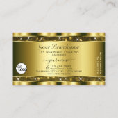 Luxe gouden glitter lichtgevende sterren toevoegen visitekaartje (Achterkant)