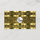 Luxe gouden glitter lichtgevende sterren toevoegen visitekaartje (Voorkant)