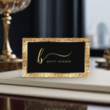 Luxe Gouden Glitter Lijst Modern Script Monogram