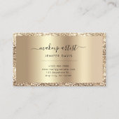 Luxe Gouden Glitter Lijst Monogram Elegant Visitekaartje (Achterkant)