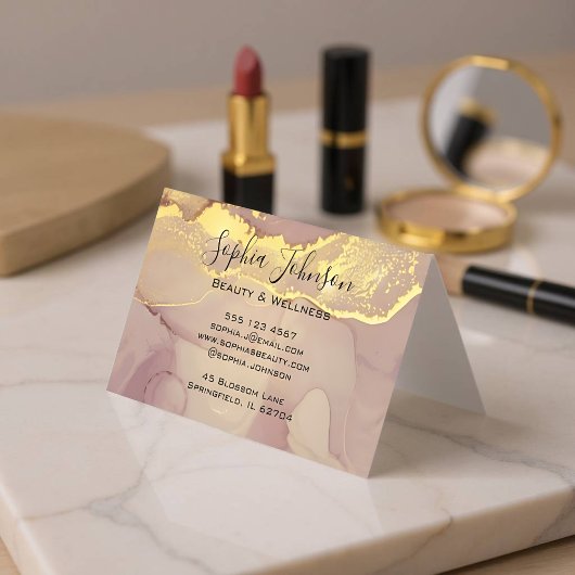 Luxe Gouden Glitter  Make-up Artiest Auto Visitekaartje