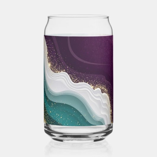 Luxe Gouden Glitter Marmer Patroon Blikvorm Glas (Voorkant)