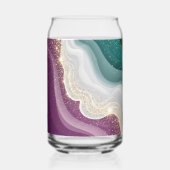 Luxe Gouden Glitter Marmer Patroon Blikvorm Glas (Achterkant)