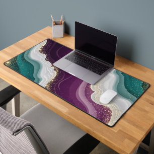Luxe Gouden Glitter Marmer Patroon Bureaumat