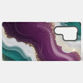 Luxe Gouden Glitter Marmer Patroon Samsung Galaxy Hoesje (Achterkant horizontaal)