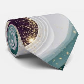 Luxe Gouden Glitter Marmer Patroon Stropdas (Opgerold)