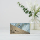 Luxe gouden glitter marmer visitekaartje (Staand voorkant)