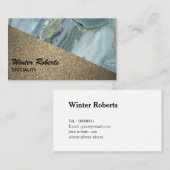 Luxe gouden glitter marmer visitekaartje (Voorkant / Achterkant)