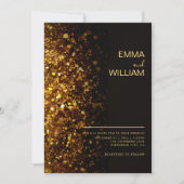 Luxe gouden glitter minimalistische moderne bruilo kaart (Voorkant)