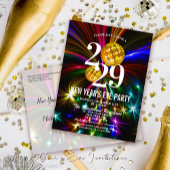 Luxe Gouden Glitter Nieuwjaar Eve Party Uitnodigin Briefkaart