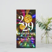 Luxe Gouden Glitter Nieuwjaarsfeest Uitnodiging (Staand voorkant)