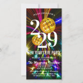 Luxe Gouden Glitter Nieuwjaarsfeest Uitnodiging (Voorkant)