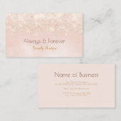 Luxe Gouden Glitter Romantisch Roze Bokeh Visitekaartje (Voorkant / Achterkant)