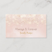 Luxe Gouden Glitter Romantisch Roze Bokeh Visitekaartje (Voorkant)