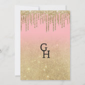 Luxe gouden glitter roze ombre druppels Save the D Kaart (Achterkant)