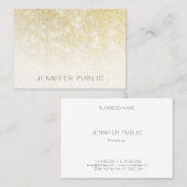 Luxe Gouden Glitter Sjabloon Modern Elegant Visitekaartje (Voorkant / Achterkant)