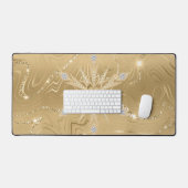 Luxe Gouden Glitter Sneeuwvlok Diamant Bureaumat (Keyboard & Muis)