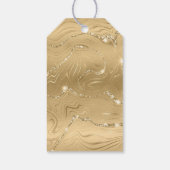 Luxe Gouden Glitter Sneeuwvlok Diamant Cadeaulabel (Achterkant)