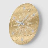 Luxe Gouden Glitter Sneeuwvlok Diamant Grote Klok (Hoek)