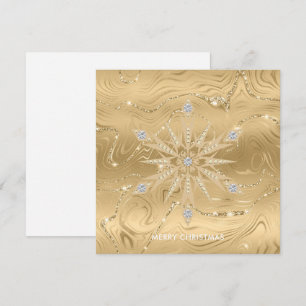 Luxe Gouden Glitter Sneeuwvlok Diamant Kaart