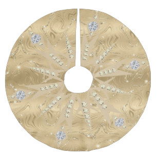 Luxe Gouden Glitter Sneeuwvlok Diamant Kerstboom Rok