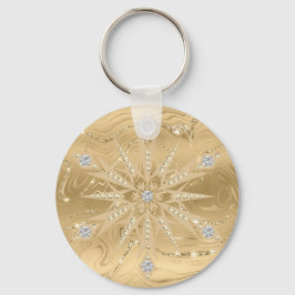 Luxe Gouden Glitter Sneeuwvlok Diamant Sleutelhanger