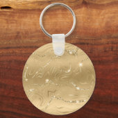 Luxe Gouden Glitter Sneeuwvlok Diamant Sleutelhanger (Achterkant)