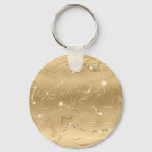 Luxe Gouden Glitter Sneeuwvlok Diamant Sleutelhanger (Achterkant)