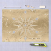 Luxe Gouden Glitter Sneeuwvlok Diamant Tissuepapier (Craft)